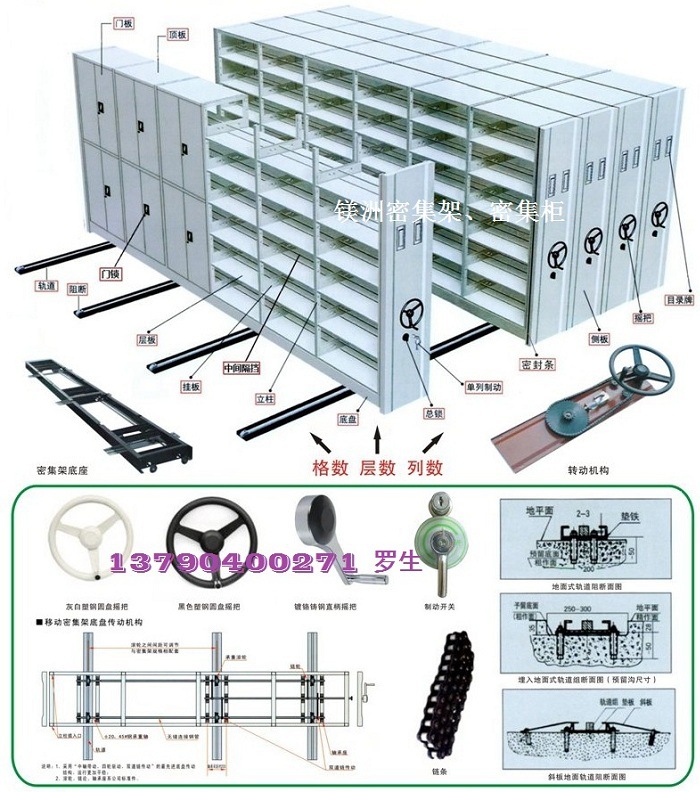 2格5層手動(dòng)密集架 移動(dòng)檔案柜 密集柜 鎂洲密集架生產(chǎn)廠家新產(chǎn)品